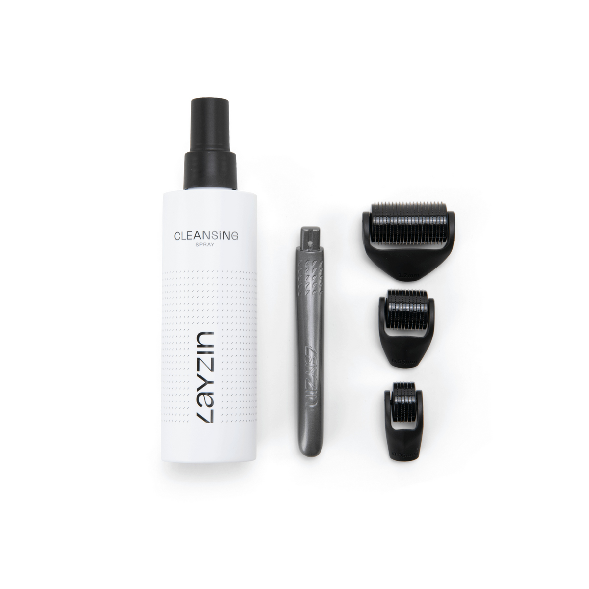 Dermaroller Set inclusief 3 rollerkoppen en Cleansing Spray